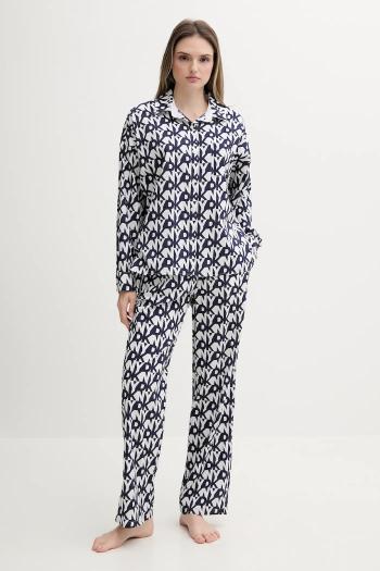 Pyžamo Dkny dámske, tmavomodrá farba, bavlnené, YI90048