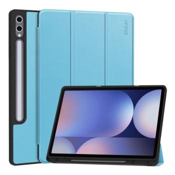 ENKAY LEATHER Zaklápací obal pre Samsung Galaxy Tab S10+ svetlomodrý