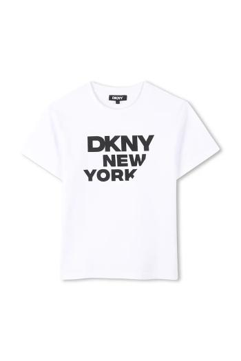 Detské tričko Dkny biela farba, s potlačou, D62299