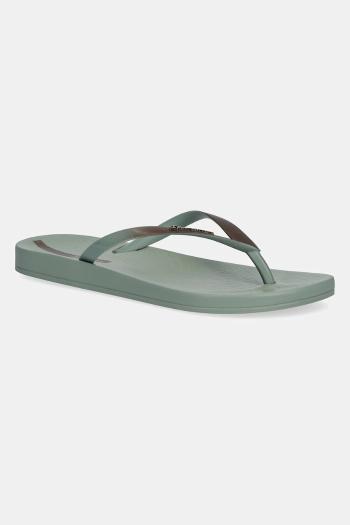 Šľapky Ipanema ANAT CONNECT zelená farba, na plochom podpätku, 83648-BD706