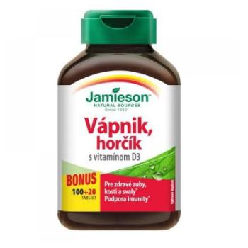 JAMIESON Vápnik, horčík s vitamínom D3 120 tabliet