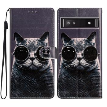 ART Peňaženkový kryt pre Google Pixel 9a SUNGLASSES CAT