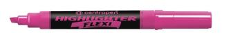 Zvýrazňovač Centropen 8542 Highlighter Flexi ružový klinový hrot 1-5mm