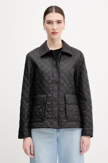 Bunda Tommy Hilfiger čierna farba, prechodná, WW0WW45641