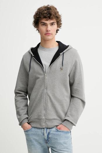 Bavlnená mikina PS Paul Smith tmavomodrá farba, s kapucňou, jednofarebná, M2R-360R-KZEBRA