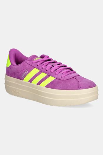 Semišové tenisky adidas VL Court Bold ružová farba, JI1785