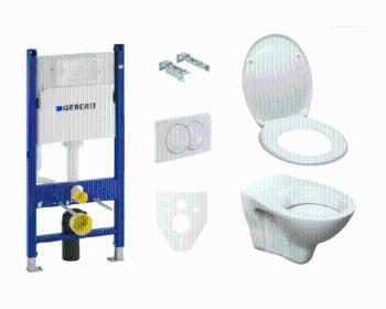 Závesný set WC S-line + modul Geberit Duofix s tlačidlom Delta 20 biele SIKOGES5D0