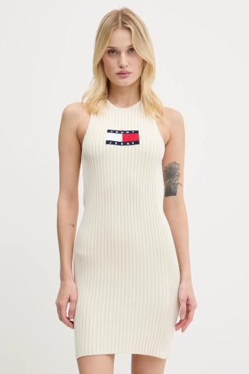 Šaty Tommy Jeans béžová farba, maxi, priliehavé, DW0DW20877