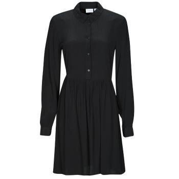 Vila  VIFINI L/S SHIRT DRESS/SU  Krátke šaty Čierna