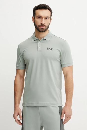 Polo tričko EA7 Emporio Armani pánske,, zelená farba, s potlačou, PJVQZ.8NPF14