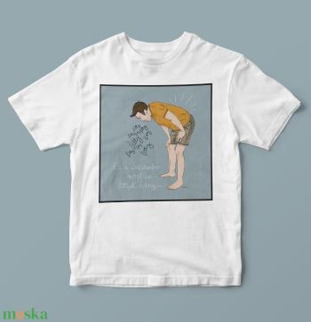 Póló "fittyet hányó fiatalember" grafikával