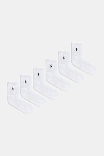 Detské ponožky Polo Ralph Lauren 6-pak biela farba, 442974056001