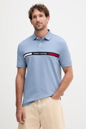Polo tričko Tommy Hilfiger pánske, tmavomodrá farba, s nášivkou, MW0MW38130
