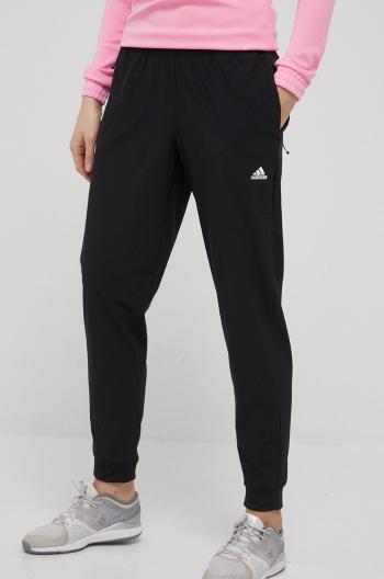 Tréningové nohavice adidas Performance Versatile HD9622 dámske, čierna farba, rovné, vysoký pás