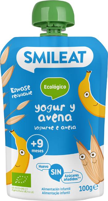 SMILEAT Organic Jogurtové vrecko s ovsenými vločkami 100 g