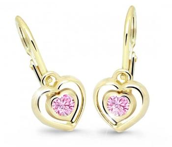 Cutie Jewellery Detské srdiečkové náušnice C2752-10-X-1 ružová