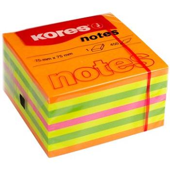 KORES CUBO Summer 75 × 75 mm, 450 lístkov, neónový mix (48465)