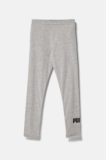 Detské legíny Puma ESS Logo Leggings G šedá farba, s potlačou