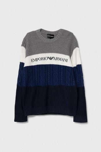 Detský vlnený sveter Emporio Armani šedá farba