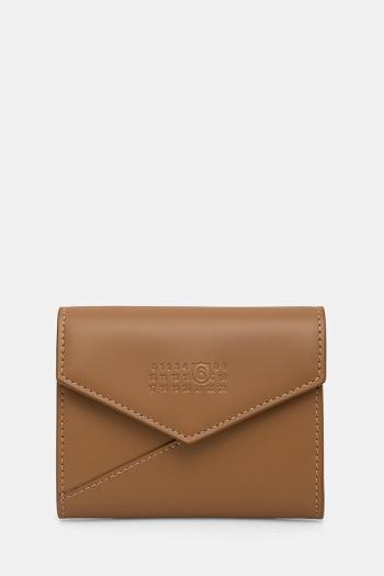 Kožená peňaženka MM6 Maison Margiela dámska, hnedá farba, SA5UI0010.P7183