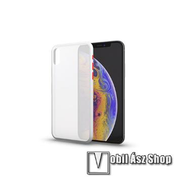 Xpro szilikon védő tok / hátlap - MATT! - FEHÉR / ÁTTETSZŐ - színes gombokkal - HUAWEI Mate 30 Pro / HUAWEI Mate 30 Pro 5G - GYÁRI