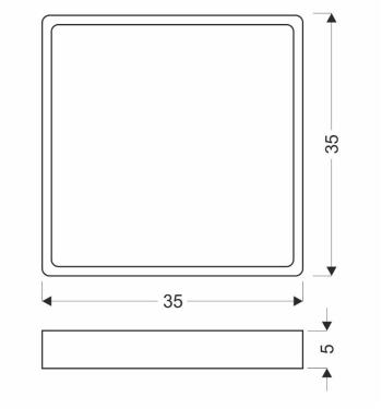 Stropné svietidlo Quattro, štvorcové perleťové stropné svietidlo 35x35, 18W LED, biele tienidlo 4000K