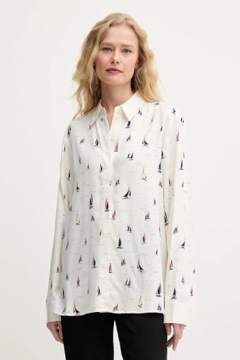 Košeľa Tommy Hilfiger dámska, béžová farba, regular, s klasickým golierom, WW0WW44036