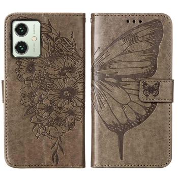 ART BUTTERFLY Peňaženkový obal pre Motorola Moto G54 5G / G54 5G Power Edition šedý