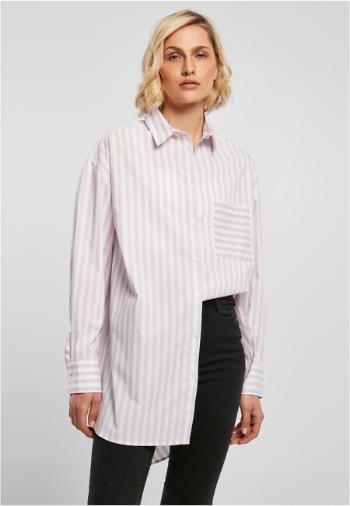 Urban Classics Ladies Oversized Stripe Shirt white/lilac - 4XL