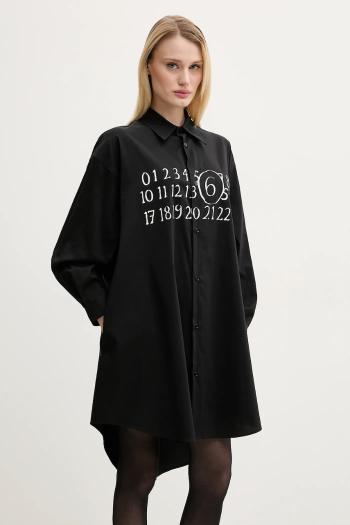 Šaty MM6 Maison Margiela čierna farba, mini, oversize, S52CT0788.M35043