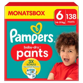 Pampers Baby-Dry Pants, velikost 6 Extra Large , 14-19 kg, měsíční balení (1 x 138 plen)