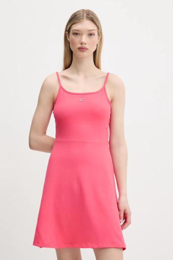 Šaty Tommy Jeans ružová farba, mini, áčkový strih, DW0DW21354