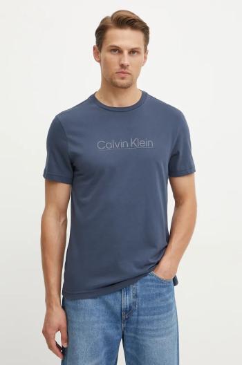 Bavlnené tričko Calvin Klein pánske, tmavomodrá farba, s nášivkou, K10K113587