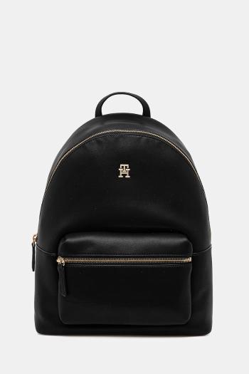 Ruksak Tommy Hilfiger dámsky, čierna farba, malý, jednofarebný, AW0AW17163