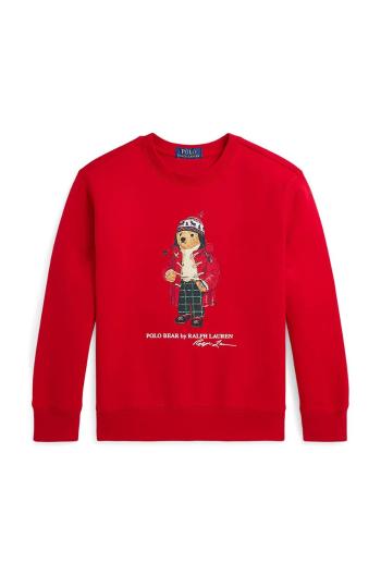 Detská mikina Polo Ralph Lauren červená farba, s potlačou, 323960439001