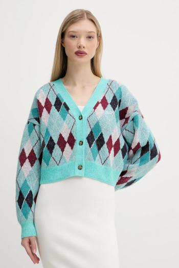 Kardigán Tommy Jeans tyrkysová farba, DW0DW21180