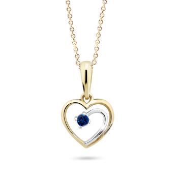 Cutie Diamonds Nežný bicolor prívesok zo žltého zlata so zafírom DZ6300-1602-40-SF-X-R1