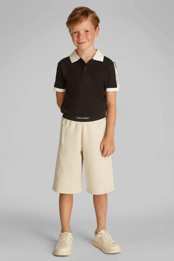 Detské krátke nohavice Calvin Klein Jeans béžová farba, IB0IB02436