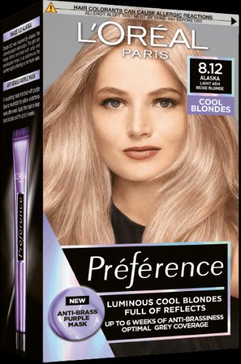 L'ORÉAL PARIS Préférence permanentná farba 8.12 Alaska Chladná svetlá blond 192 ml