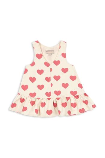 Dievčenské bavlnené šaty Konges Sløjd MAGOT DRESS GOTS béžová farba, mini, áčkový strih, KS103365