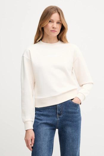 Bavlnená mikina Armani Exchange béžová farba, s potlačou, XW001451 AF10830