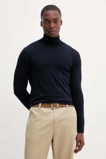 Vlnený sveter BARENA VENEZIA Knitwear Camio tmavomodrá farba, ľahký, s rolákom, KNU5282.429