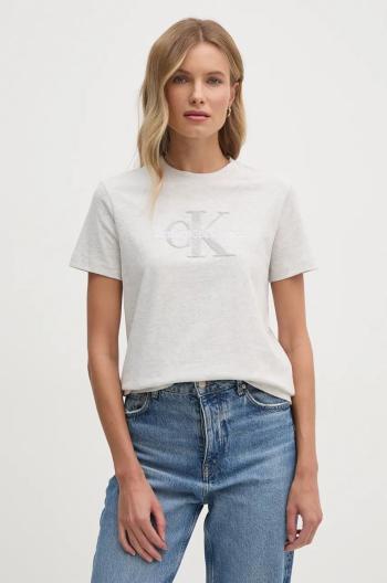 Bavlnené tričko Calvin Klein Jeans dámske, šedá farba, J20J224244