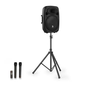 Auna Streetstar 12, mobilný PA systém + statív, 12" woofer, UHF mikrofón, 800 W max., čierny