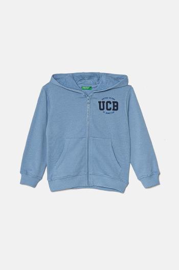 Detská bavlnená mikina United Colors of Benetton s kapucňou, vzorovaná, 3J68G5034