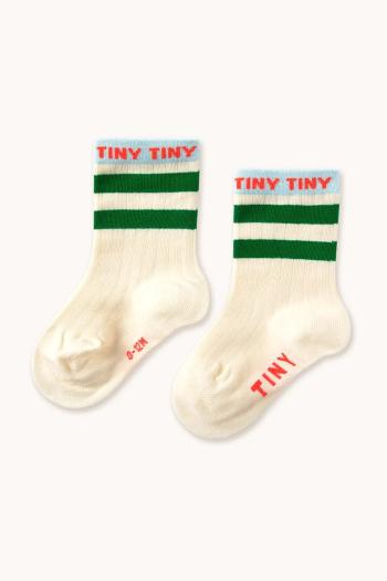 Detské ponožky Tinycottons TINY MEDIUM HEIGHT SOCKS zelená farba, SS25-456