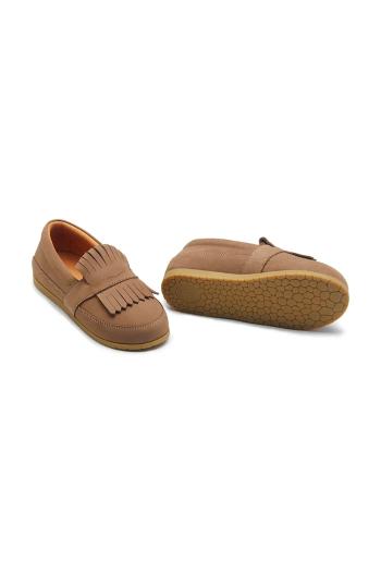 Detské kožené mokasíny Donsje Yaell Loafers hnedá farba, 2029700