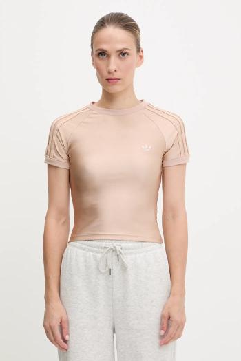 Tričko adidas Originals 3-Stripe Spandex dámske, oranžová farba, JJ0909