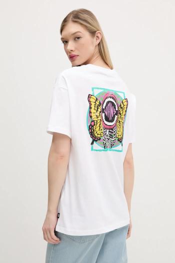 Bavlnené tričko Vans dámske, biela farba, VN000NXCWHT1