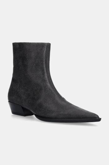 Kožené členkové topánky Vagabond Shoemakers CASSIE dámske, čierna farba, na podpätku, 5850-207-21
